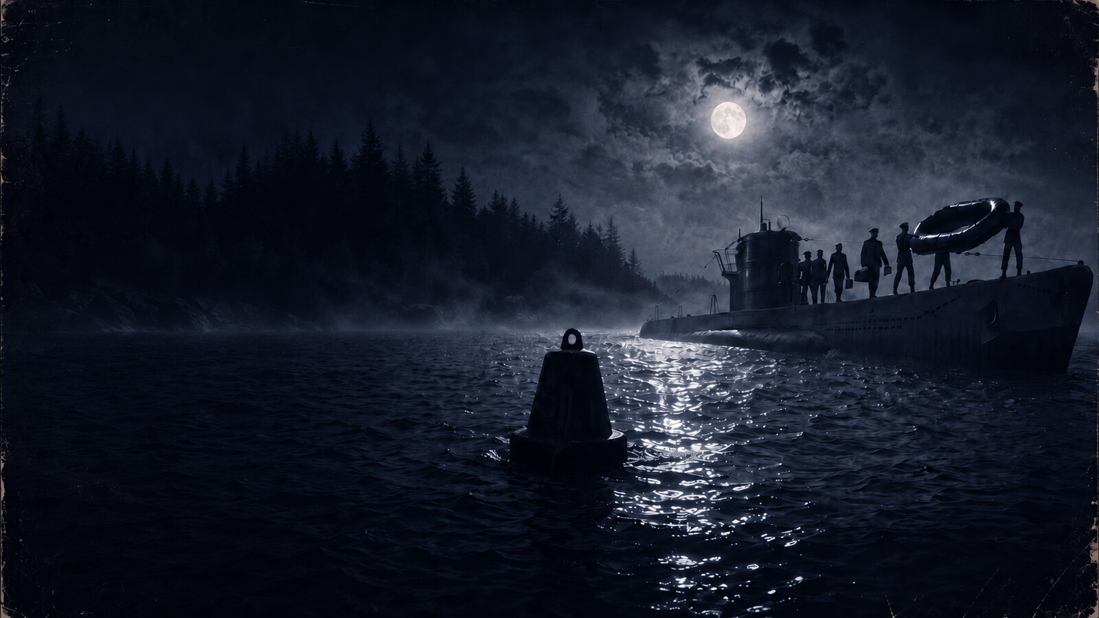 Moonlit submarine scene from Goodnight, Milwaukee