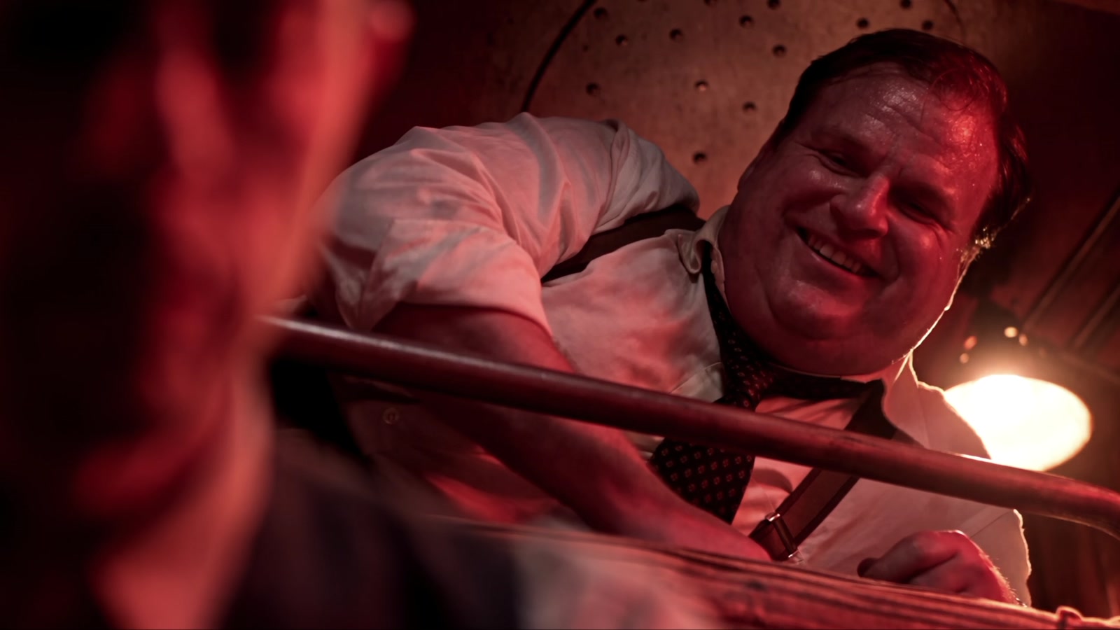 Red-lit U-boat bunk scene from Goodnight, Milwaukee